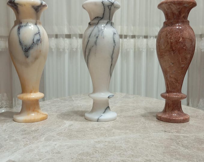 Natural Marble vases, 11.4" (29 cm) height, rare vase collection, genuine marble stone vases, interior object, home decor, gift for women