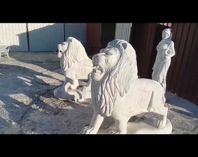elegant lion statue