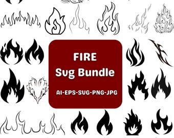 Fire Flames SVG Bundle: Cricut Silhouette Designs (Digital Download)