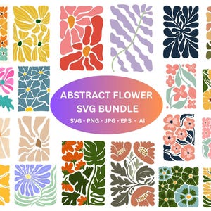Boho Flower SVG Bundle: Abstract Daisy Cut Files (Digital Download