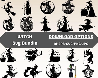 Witch SVG Bundle, Halloween Clipart, Spooky Witch Shirt (Instant Download)