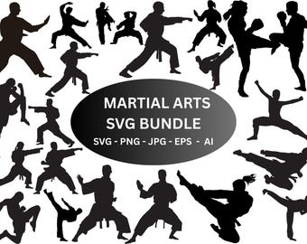 Martial Arts SVG Bundle: Kung Fu, Ninja, Taekwondo (Digital Download)