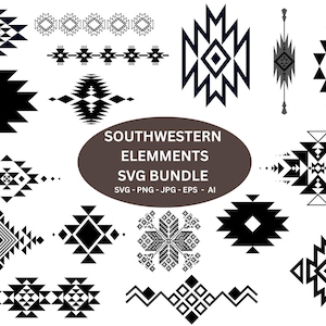 Southwestern Elements Svg Bundle,ribal Pattern Svg,Southwestern svg,southwest ornament svg,Aztec Elements Svg,navajo svg,Tribal Cut File