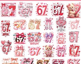 Valentine 67 PNG Bundle, Meme Shirt Designs (Digital Download)