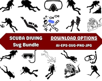 Scuba Diver SVG Bundle | Underwater Adventure Designs (Digital Files)