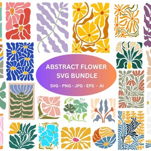 Boho Flower SVG Bundle: Abstract Floral Graphics (Digital Download