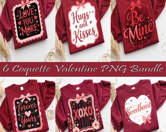 Retro Valentine PNG Bundle: 6 Sublimation Designs (Digital Download )