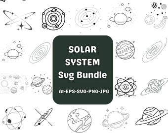 Solar System PNG Clipart Bundle: Celestial Planets, Galaxy SVG