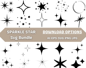 Sparkle Star SVG-bestanden knippen bundel (directe download)