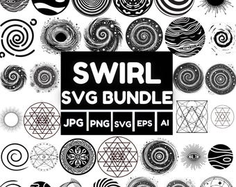 Spiral SVG Bundle: Swirl Cut Files for Cricut