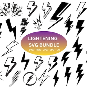 Lightning Bolt svg,Lightning svg Bundle,Lightning Clipart,Flash svg,Thunder Svg,Lightning Cut File Cricut,Lightning Strikes svg,Download