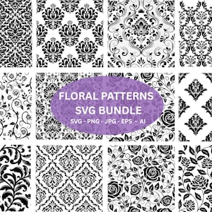 Florals Seamless pattern svg files,digital files,Cut Files for Cricut and Silhouette,Floral Prints SVg,Panels svg collection,Floral Vector
