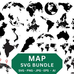 World Map Svg Png Bundle,United States Map,World Map Svg,Perfect for cutting,World Map Vector,Svg Files For Cricut,Ai,Eps,Digital Download