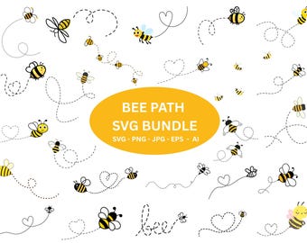Bee SVG Bundle: Honeycomb, Heart, & Path Cut Files (Digital Download
