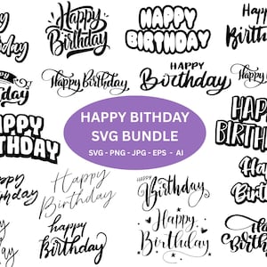 Alles Gute zum Geburtstag SVG Bundle, Geburtstag Doodle SVG Bundle, Geburtstag Shirt SVG, Geburtstagsgeschenk svg, Happy Birthday Drucke, Cut Dateien für Cricut