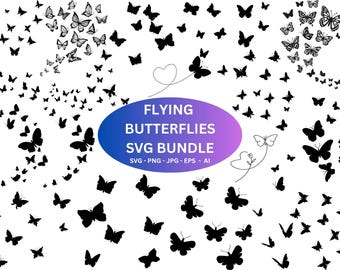 Flying Butterfly SVG Bundle: Layered Cut Files (Digital Download)