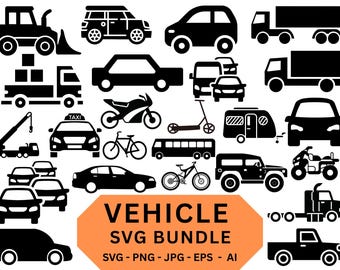 Vehicles SVG Bundle | Transportation Clipart: Truck & Airplane | Digital Download