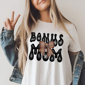 Bonus Mom Football Shirt, Step Mom Football T-Shirt, Stepmother Football Tee, Retro Stepmom Top, Special Mom T-Shirt, Trendy Mom Shirt