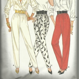 Vintage 1986 BUTTERICK Pattern 4472 VERIFIED COMPLETE - Fast & Easy - Misses&#39; Tapered Pants- Sizes 6, 8, 10
