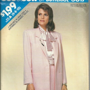Vintage 1987 BUTTERICK  5817 See & Sew Pattern UNCUT and Factory FOLDED - Misses&#39; Jacket and Skirt - Sizes 6, 8, 10