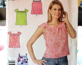 2006 SIMPLICITY Pattern 4123 - It&#39;s So Easy - Misses&#39; Sleeveless Tops - VERIFIED COMPLETE - Sizes 10-22 - Minor Tears Please Read Listing