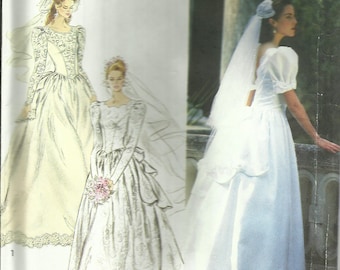 1980s Vintage SIMPLICITY Pattern 8240 Misses'/Miss Brides Dress - UNCUT and Factory FOLDED - Size 10-14