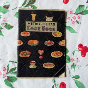 Vintage 1940s - &quot;METROPOLITAN COOK BOOK&quot; - Publicidad efímera Metropolitan Life Insurance Company