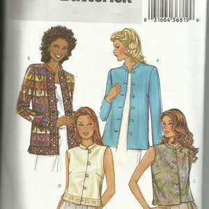 Könnte beinhalten: Ein Schnittmuster für eine Jacke und eine Weste. Das Schnittmuster ist für die Größen 6, 8 und 10. Das Schnittmuster ist von Butterick und die Schnittmuster-Nummer ist 3927.