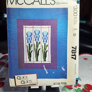 Vintage 1981 McCALLS Pattern 7871 - Iris Stainglass Window Quilt - UNCUT and Factory FOLDED