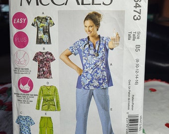 McCALLS Schnittmuster M6473 - Misses Scrubs - UNGESCHNITTEN und werkseitig gefaltet - Größen (8-10-12-14-16)