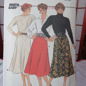 Vintage 1986 BUTTERICK Pattern 3974 - UNCUT and Factory FOLDED - Fast & Easy - Misses&#39; Skirts - Sizes L-xL