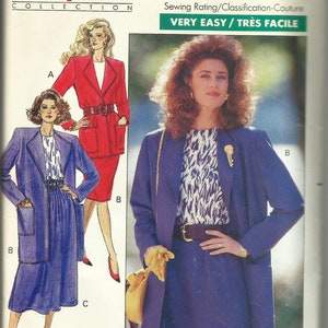 Vintage 1989 BUTTERICK Pattern 3496 UNCUT and Factory FOLDED - Couture - Misses&#39; Jacket, Skirt, and Top - Sizes 8, 10, 12