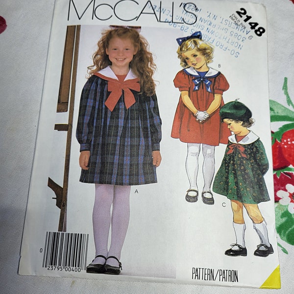Vintage 1985 - McCall's 2148 - UNCUT & Factory FOLDED  - Children's Dress - Size 6