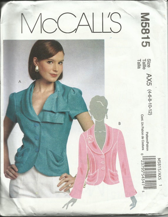 4974 McCall/'s ~ Misses/' Lined Jackets ~ Uncut Factory Folded