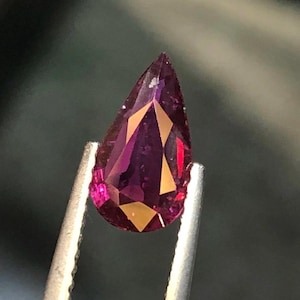 Natural Mozambique Ruby, 0.98ct Pear Shape, No Heat, AIG Certified Gemstone