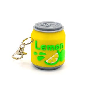 Lemon Soda Fidget Can – Push-Top Clicker Keychain, Stress Relief Toy