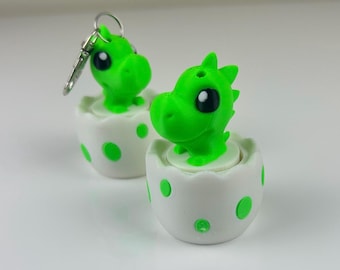 Green Dinosaur in Egg Keychain: Perfect for Kids, Gamers, and Dino Enthusiasts