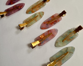 Acetate Creaseless Hair Clips - Space Design, 2 Pack