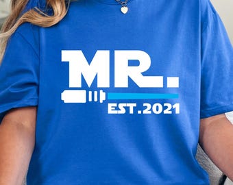 Mr and Mrs Star Wars Shirts, Star Wars Matching Couple Tee, Mr and Mrs Matching Tees, Star Wars Honeymoon Shirt 352435