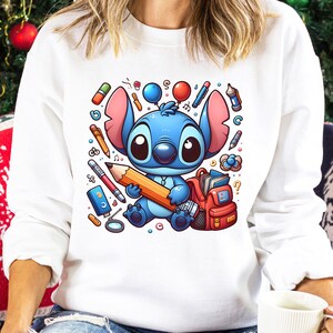Stitch Back To School Sweatshirt, Stitch First Day Of School Hoodie, Disney School Hoodie, Disney Back to School Crewneck 353354