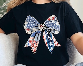 Coquette 4th of July Shirt, Coquette USA Flag Shirt, American Flag Shirt, 4th July Party Shirt, American Shirts, Trendy Summer Shirts 352927