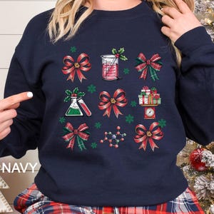 Christmas Science Coquette Sweatshirt, Funny Science Teacher Sweatshirt, Xmas School Hoodie, Chemistry Teacher Crewneck 353748