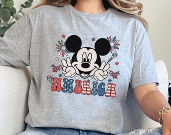Vintage Mickey America Shirt, Disney 4th Of July Shirt, Independence Day Tee, Disneyland Patriotic Shirt, Mickey USA Tee 352958