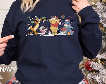 Winnie The Pooh Christmas Sweatshirt, Pooh And Friends Christmas Sweatshirt, Winnie The Pooh Christmas Hoodie, Disney Xmas Crewneck 353731