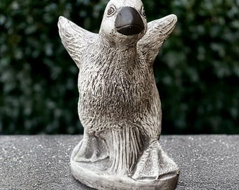 Escultura de ganso de hormigón Estatua de pájaro de piedra Adorno de pato de cemento Regalo para amantes de los patos Decoración de ganso hecha a mano Figura de puerta de entrada Arte de jardín