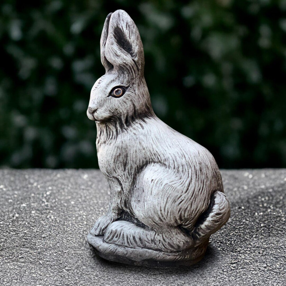 Outdoor Rabbit Statue Concrete Bunny Figurine Outdoor Animal Sculpture ...