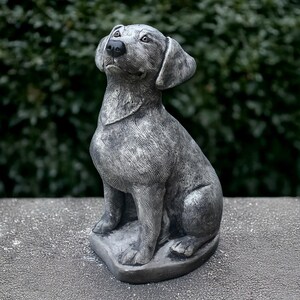 Concrete Labrador statue Outdoor dog figure Stone pet sculpture Cement memorial Labrador ornament Dog lover gift Garden and home decoration