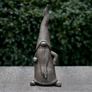Garden nordic gnome statue Outdoor elf figurine Cement dwarf ornament Scandinavian decoration Long gnome sculpture Gnome lover gift Yard art