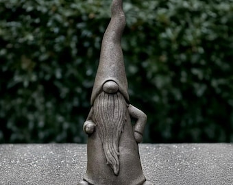 Garden nordic gnome statue Outdoor elf figurine Cement dwarf ornament Scandinavian decoration Long gnome sculpture Gnome lover gift Yard art