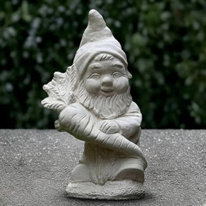 Concrete gnome sculpture Outdoor pixie figurine Cement gnome statue Cement troll decoration Handmade gnome ornament Gnome lover gift